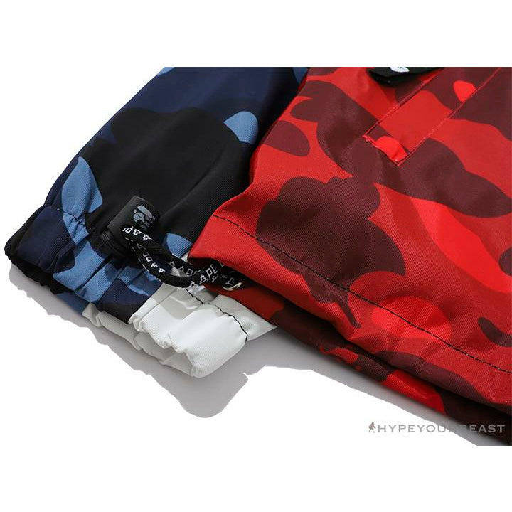 BAPE x PSG Paris Saint-Germain Camouflage Blue-Red Hoodie