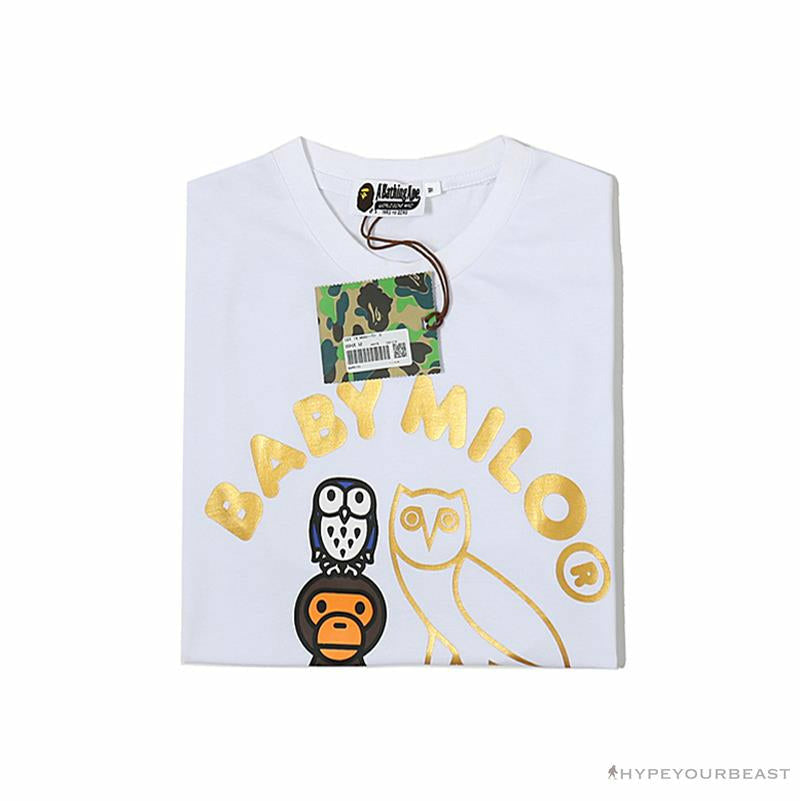 BAPE Baby Milo Owl Bronzing Tee Shirt 'WHITE'