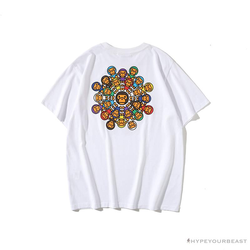 BAPE Baby Milo Ring Colorful Kaleidoscope Tee Shirt 'WHITE'
