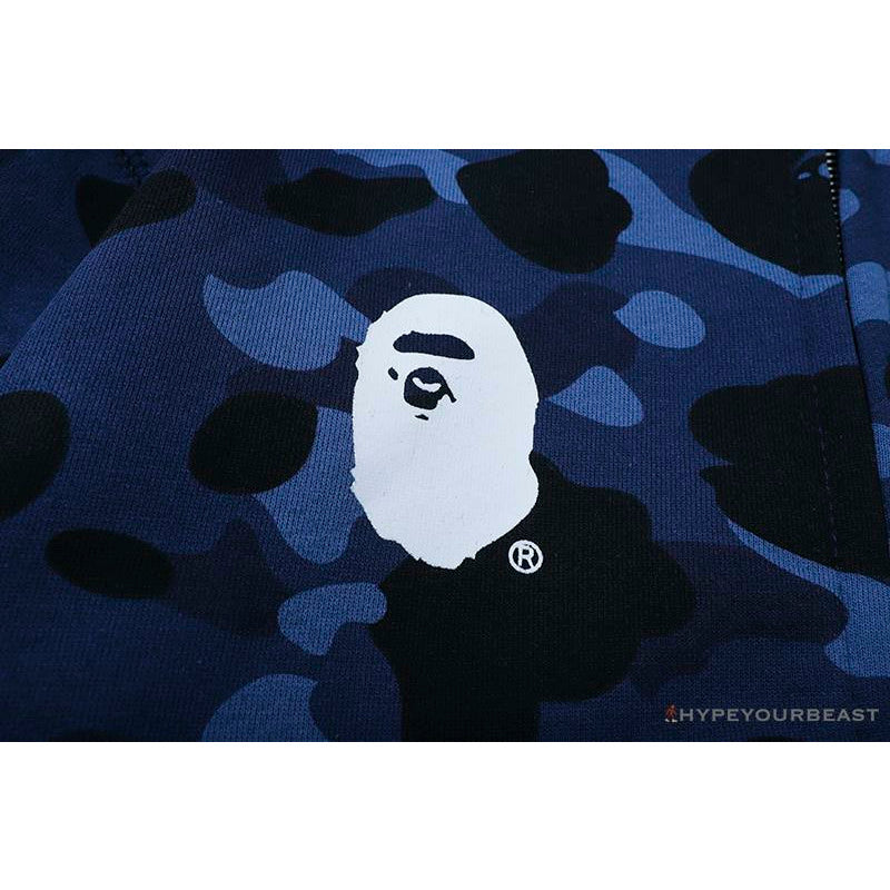 BAPE x PSG Paris Saint-Germain Camouflage Blue Hoodie