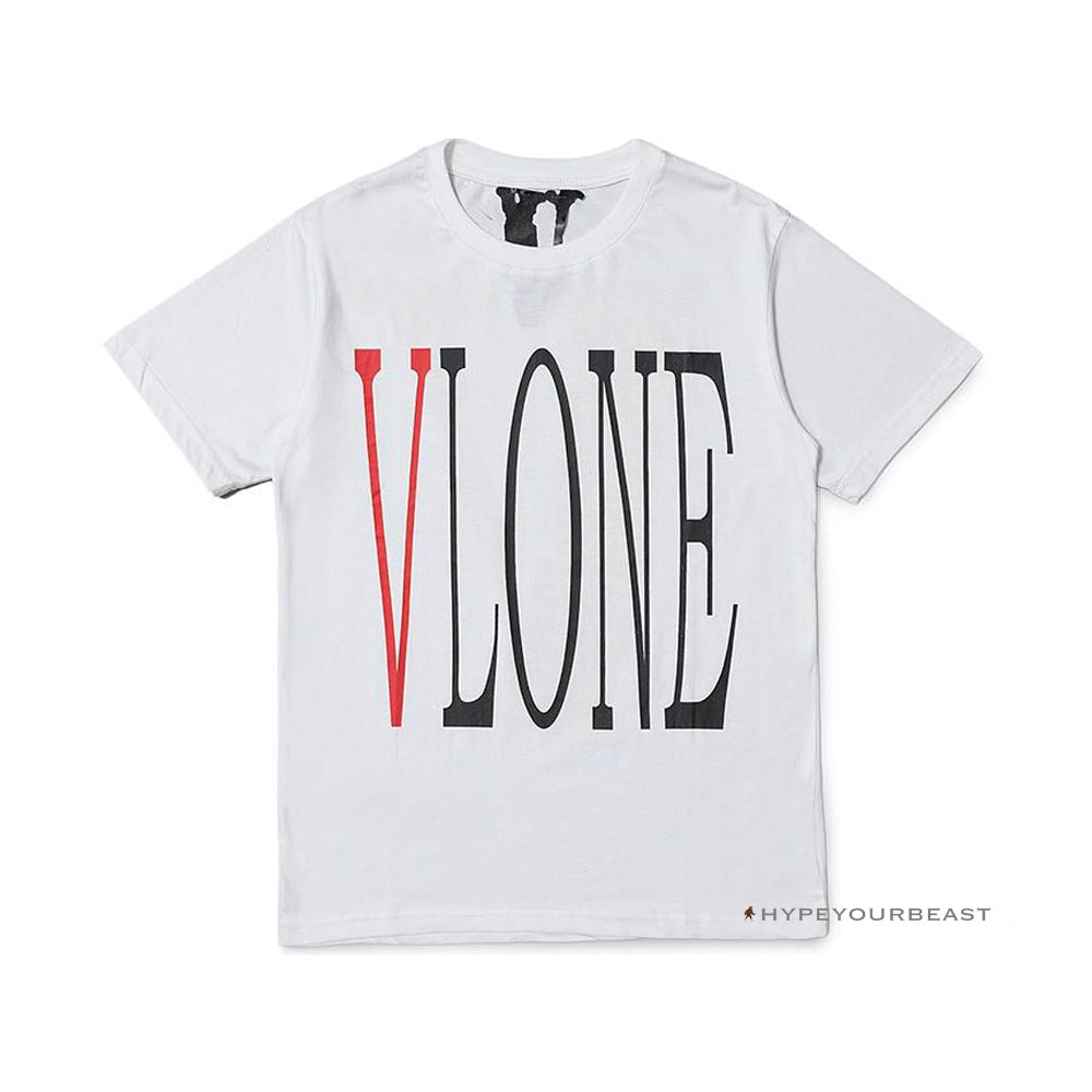 Vlone White And Red Tee Shirt