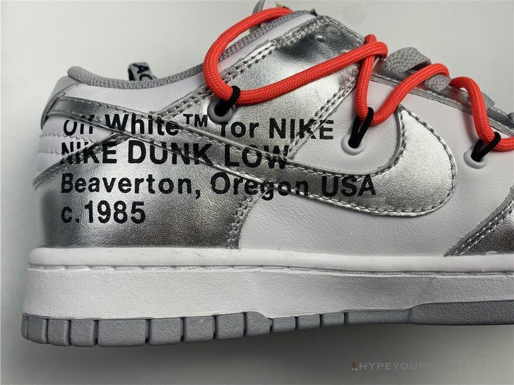 Nike Off-White X Dunk Low 'Metallic Silver’