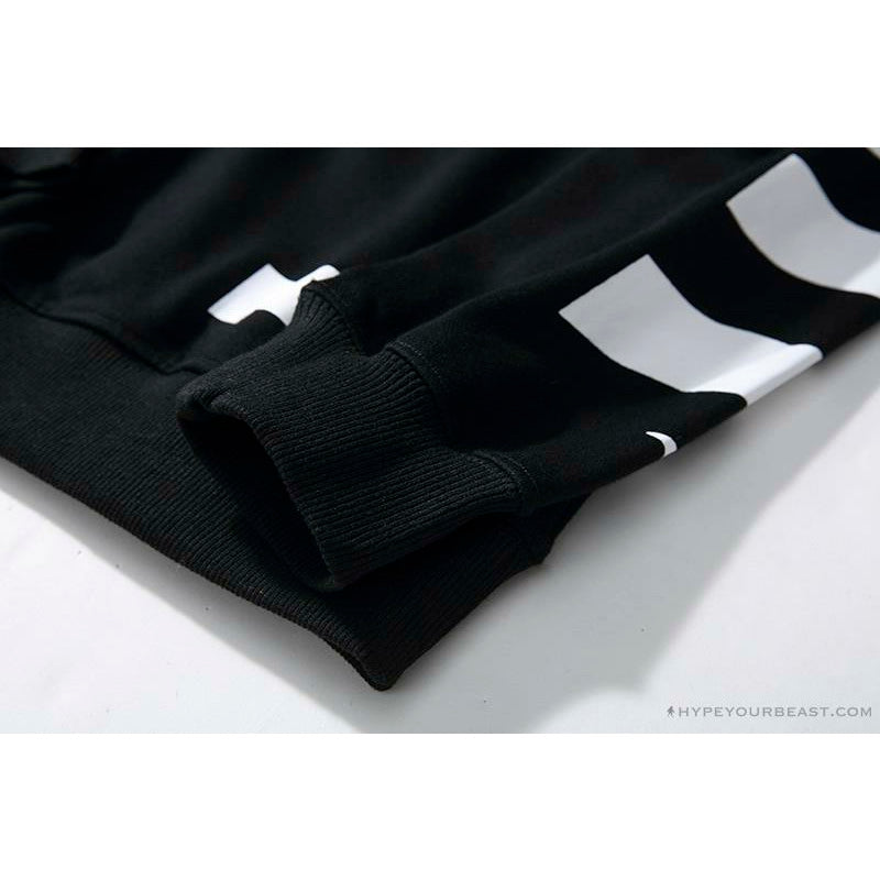 OFF-WHITE Classic Basic Cotton Terry Round Long Sleeve Shirt 'BLACK'