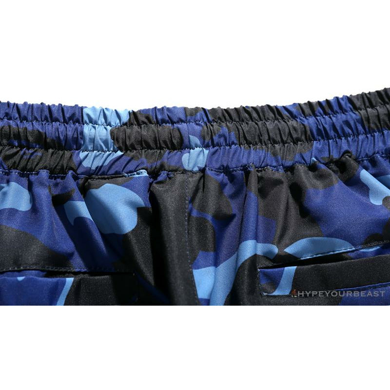 BAPE x RUSSELL ATHLETIC Drawstring Camouflage Pants 'BLUE'