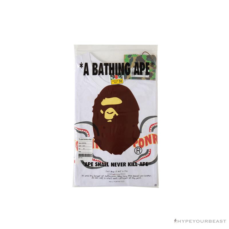BAPE Shark Head PONR Tee Shirt 'WHITE'