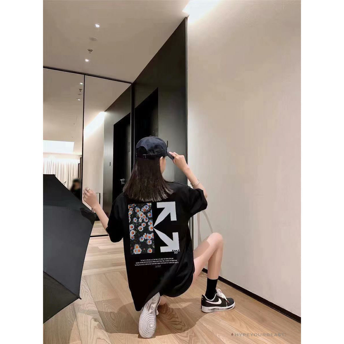 OFF-WHITE Daisy Graffiti Arrow Conley Tee Shirt 'BLACK'