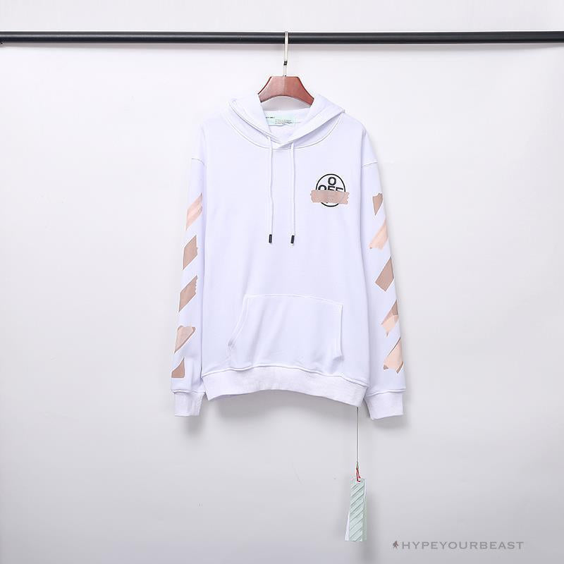 OFF-WHITE Rubber Strip Arrow Hoodie 'WHITE'