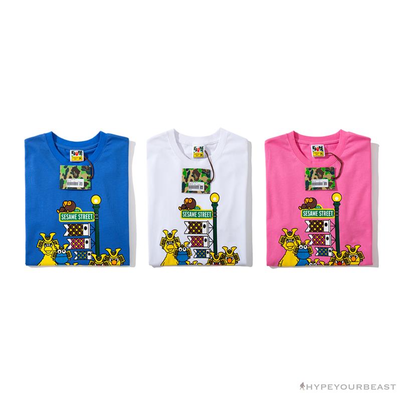 BAPE Baby Milo Sesame Street Carp Streamer Tee Shirt 'BLUE'