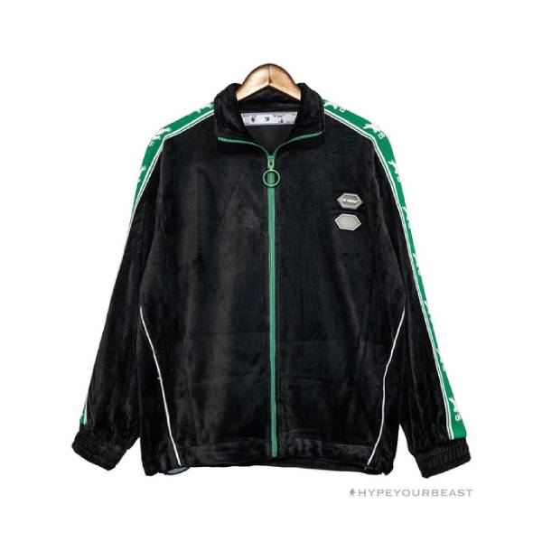 OFF-WHITE Side Webbing Casual Green Letter Hoodie