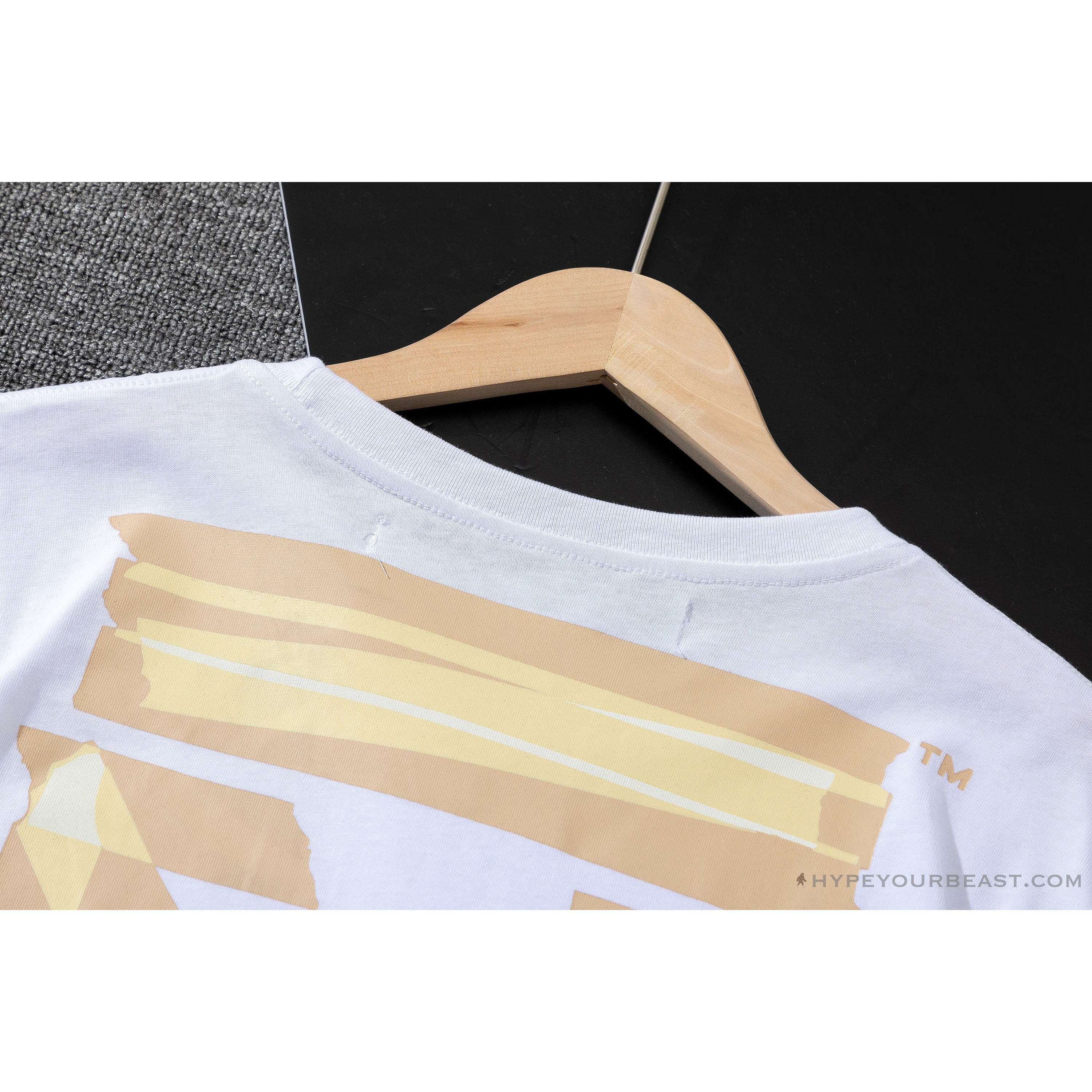 OFF-WHITE Classic Cross Yellow Arrow Tape Tee Shirt 'WHITE'