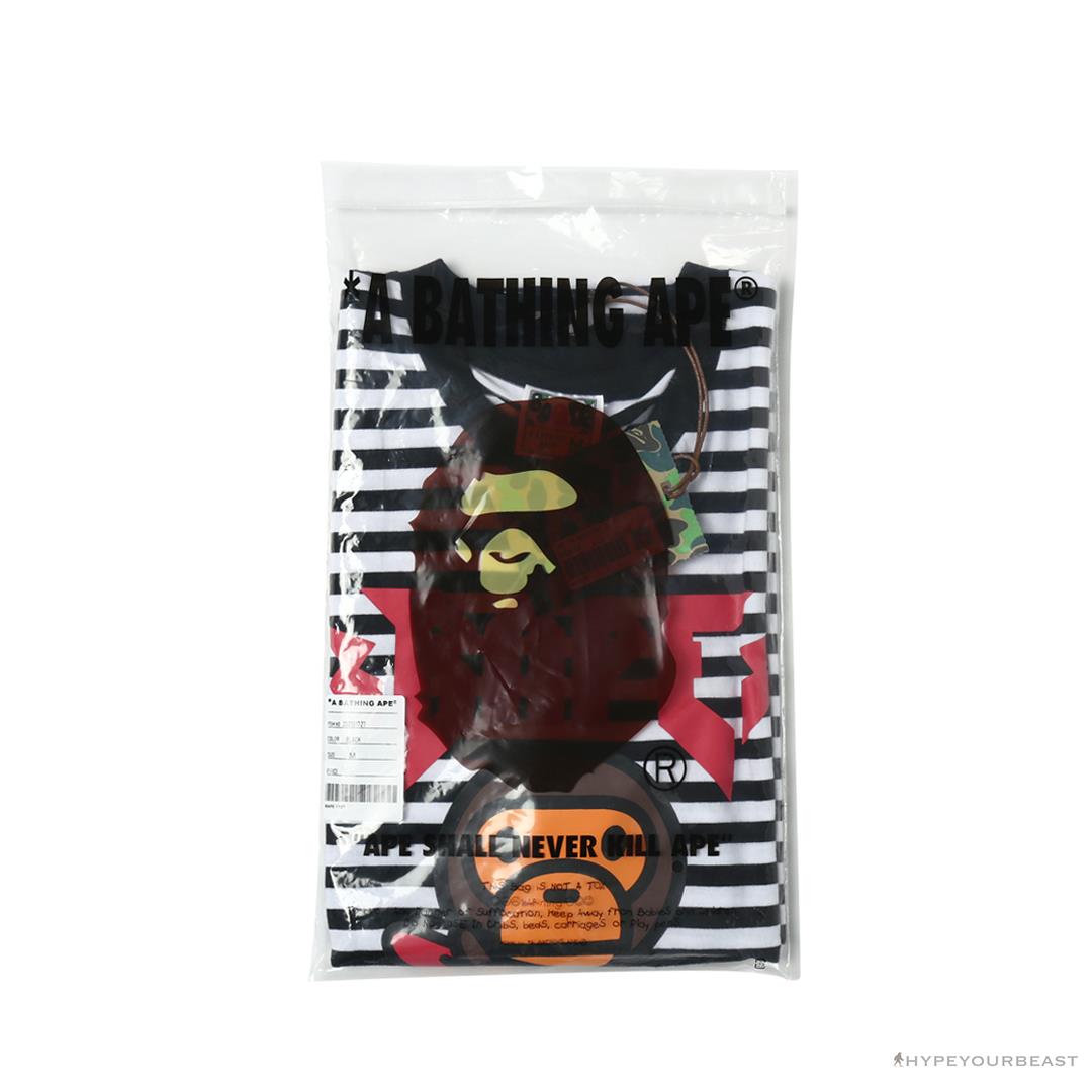 BAPE Baby Milo Rock Bass Player Striped Tee Shirt 'BLACK'