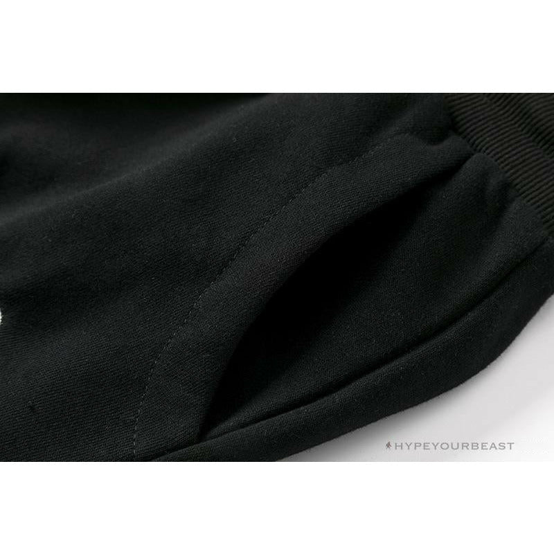 BAPE Classic Ape Head Embroidered Standard Cotton Terry Pants 'BLACK'