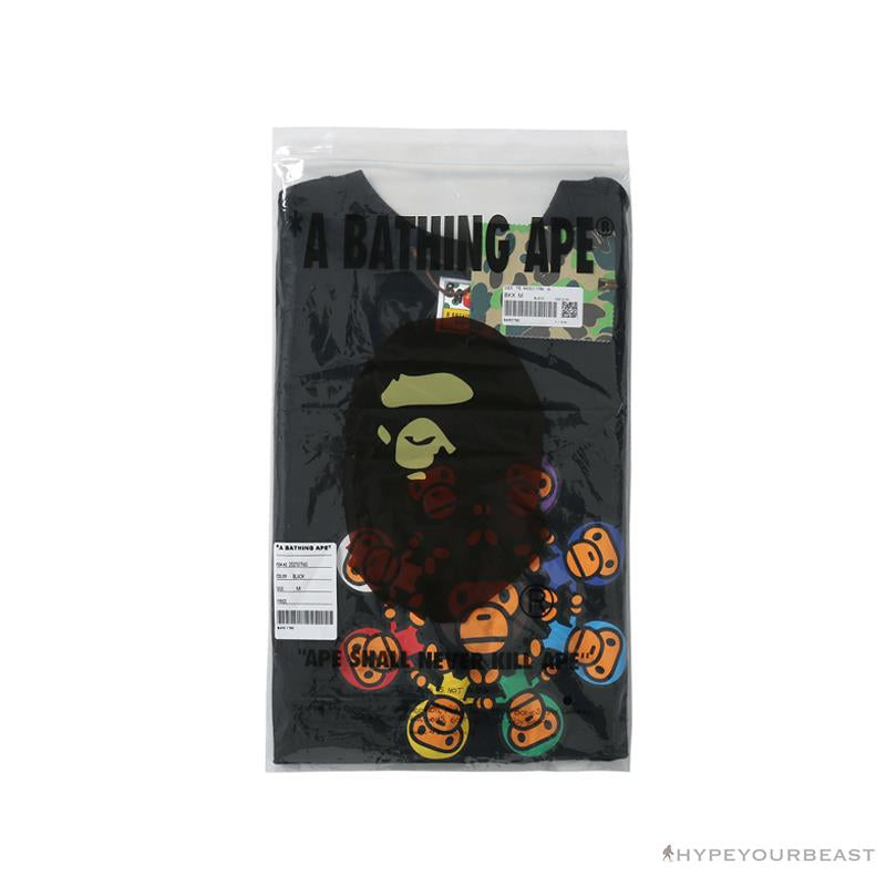 BAPE Baby Milo Ring Colorful Kaleidoscope Tee Shirt 'BLACK'