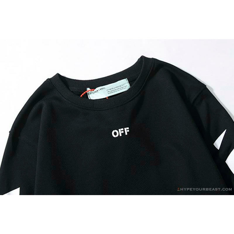 OFF-WHITE Classic Basic Cotton Terry Round Long Sleeve Shirt 'BLACK'
