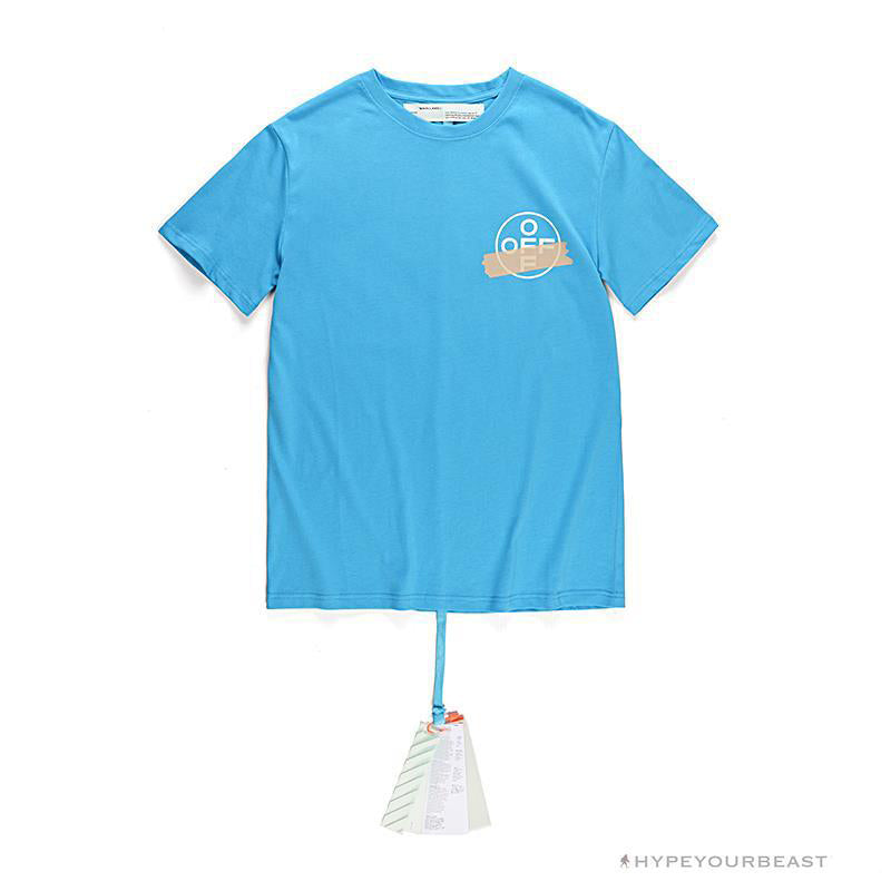 OFF-WHITE Explosive Strip Basic Arrow Tee Shirt 'BLUE'