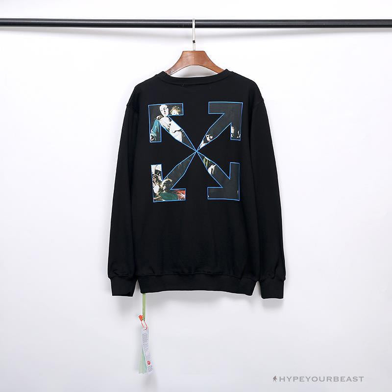 OFF-WHITE New Madonna Painting Cotton Terry Long Sleeve Shirt 'BLACK'