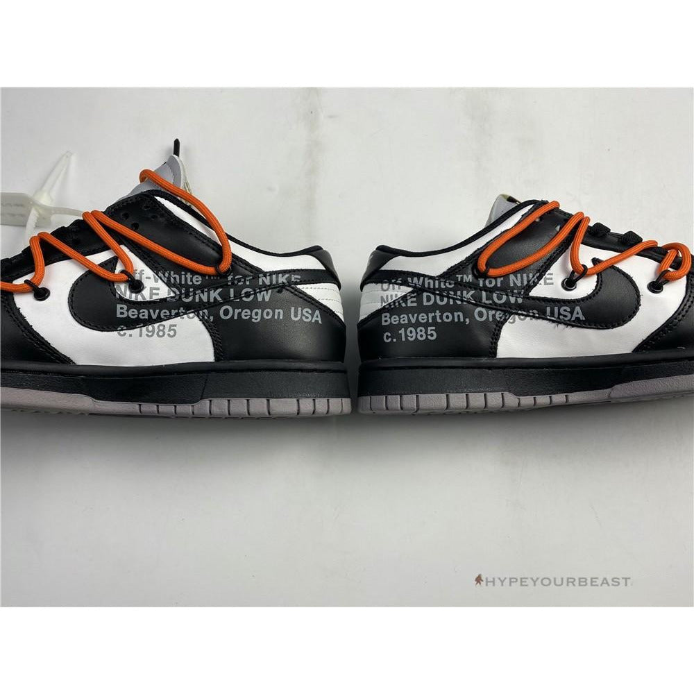 Off White X Nike Dunk Low Black Orange Lace