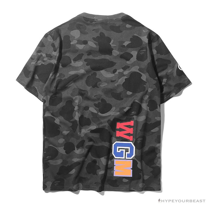 BAPE Camouflage Shark Head Classic Cotton Short Sleeve Tee Shirt 'BLACK'