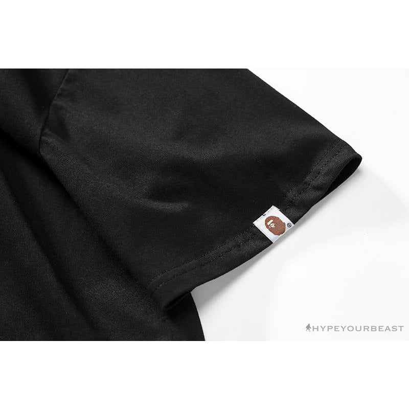BAPE Classic Embroidered Logo Ape Head Tee Shirt 'BLACK'