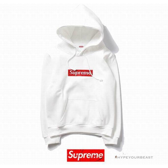 Supreme Box Logo Hoodie White Red