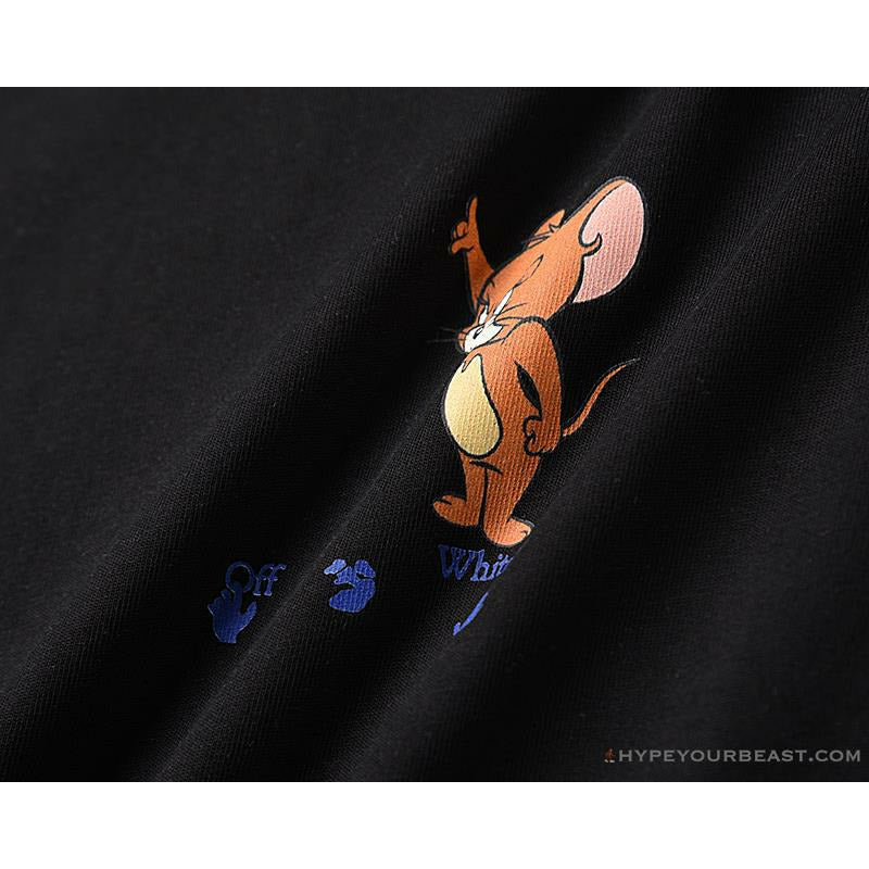 OFF-WHITE Classic Animated Tom and Jerry Arrow Tee Shirt 'BLACK'