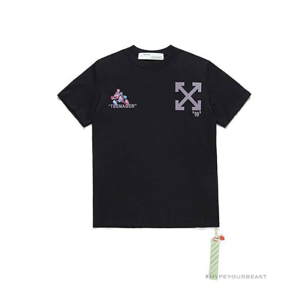 OFF-WHITE Joint Running Mickey Mouse Arrow Tee Shirt 'BLACK'