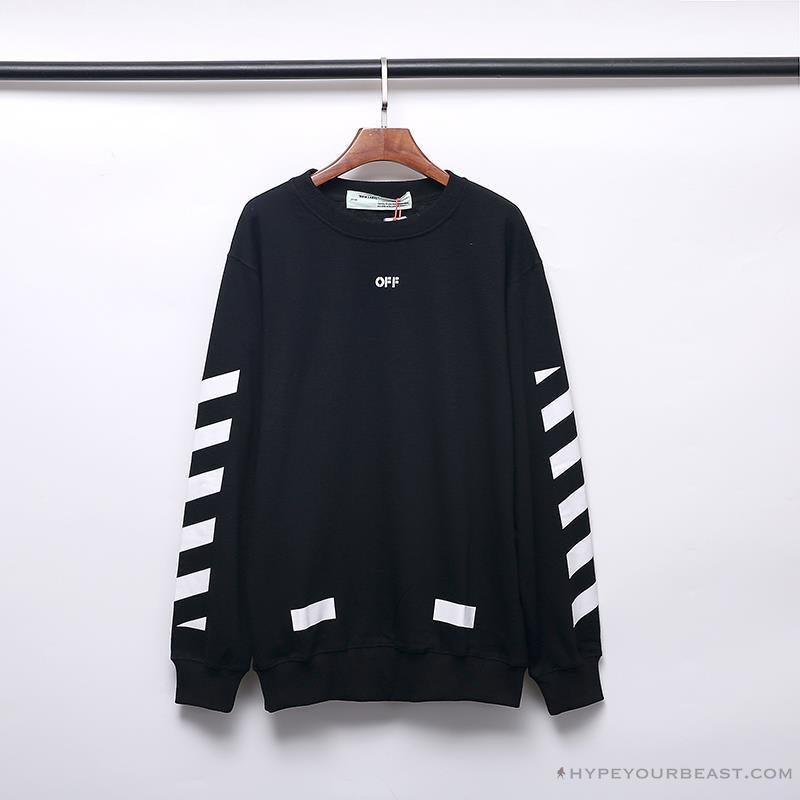 OFF-WHITE Classic Basic Cotton Terry Round Long Sleeve Shirt 'BLACK'