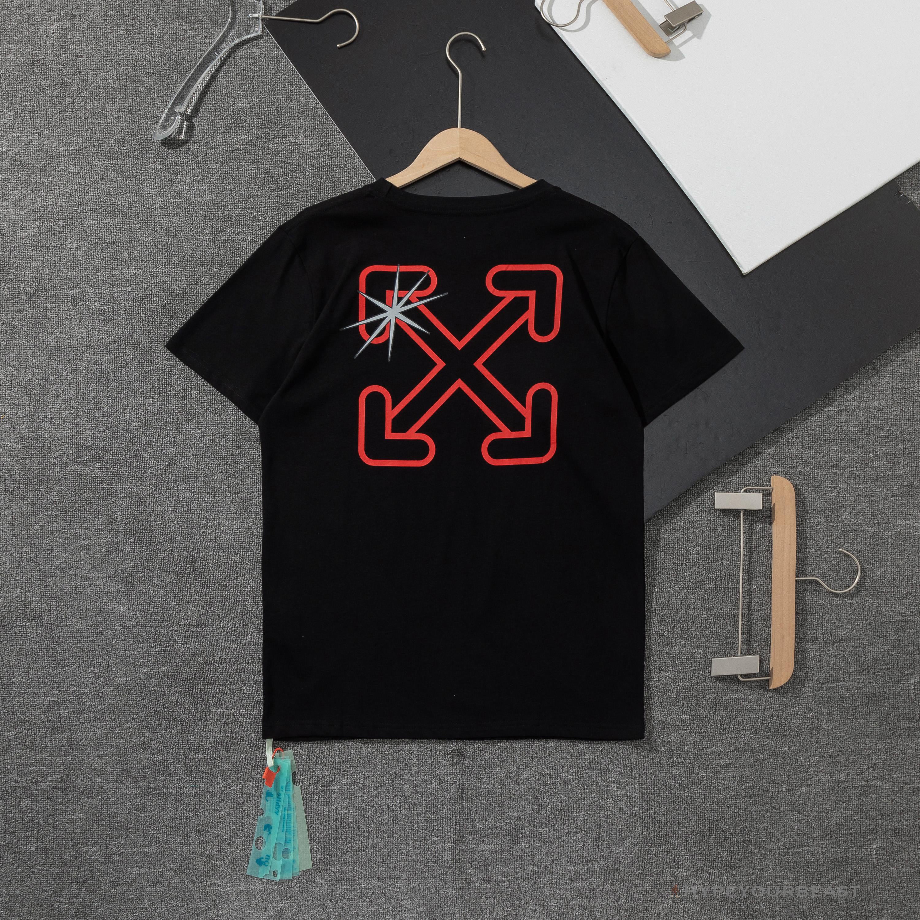OFF-WHITE Red Flash Cross Arrow Tee Shirt 'BLACK'