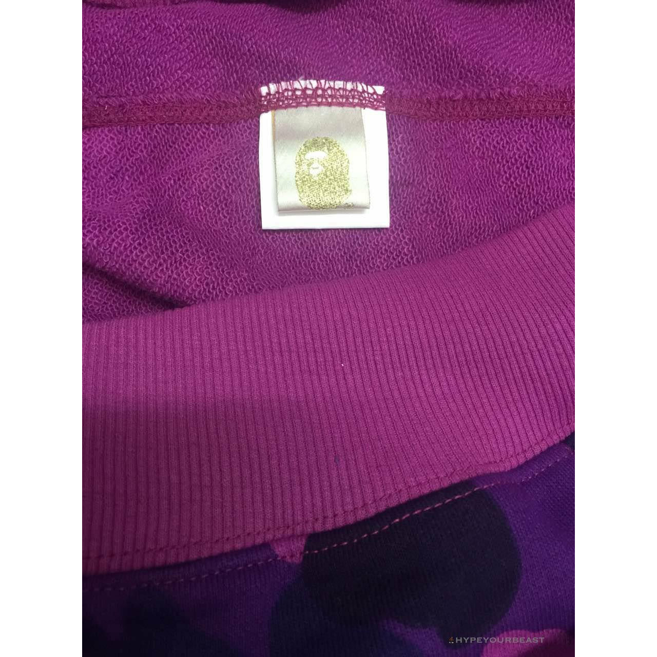 BAPE Shark Head Classic Embroidered Camouflage Zip-Up Hoodie 'PURPLE'