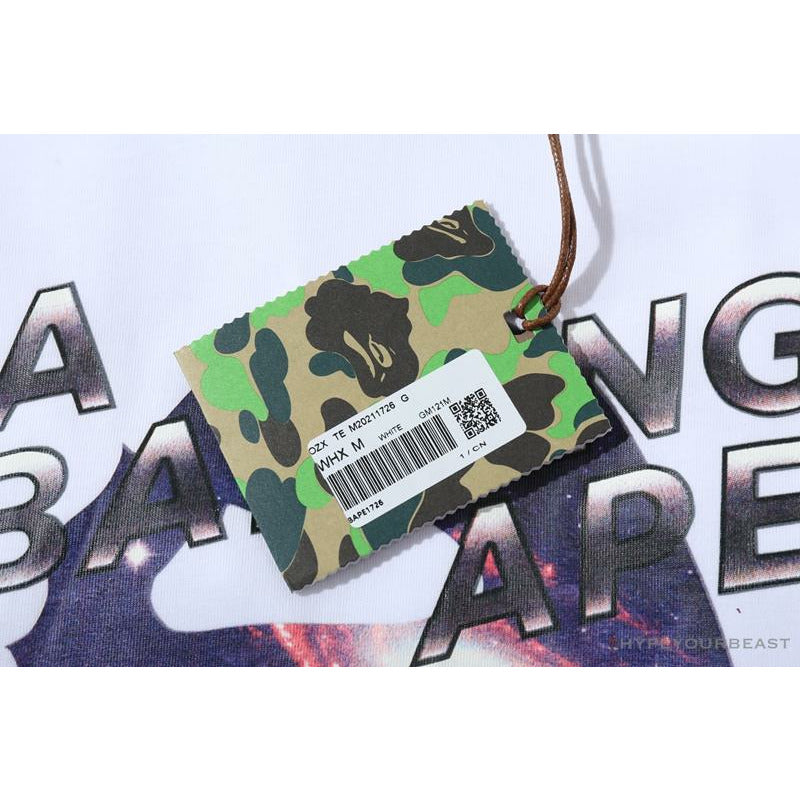 BAPE Universe Solar System Ape Man Head Tee Shirt 'WHITE'