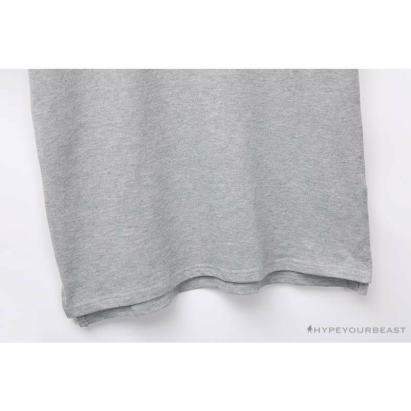 BAPE Classic Ape Head Print Versatile Polo Shirt 'GREY'