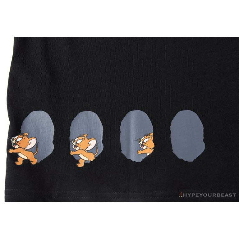 BAPE Little Ape Head Tom and Jerry Chase Tee Shirt 'BLACK'