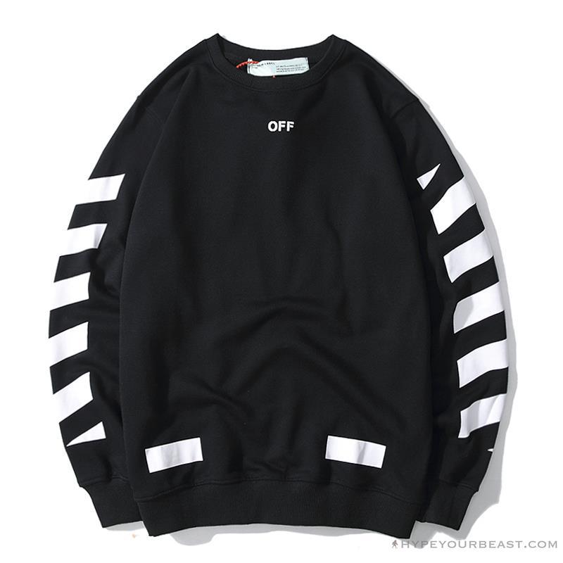 OFF-WHITE Classic Basic Cotton Terry Round Long Sleeve Shirt 'BLACK'