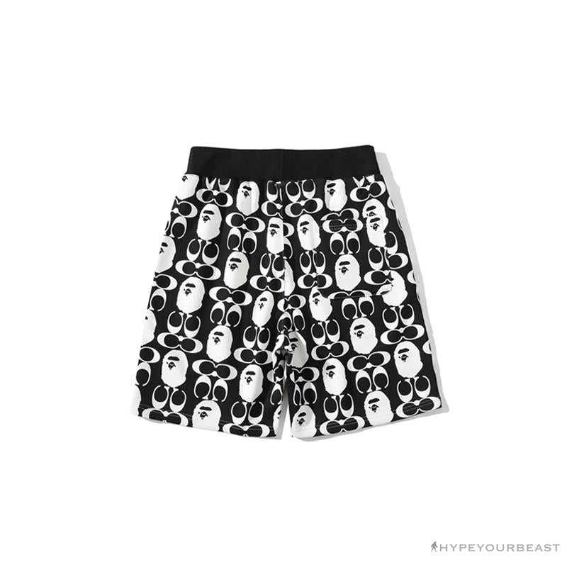 BAPE x COACH Co-Branded Black-White Shorts