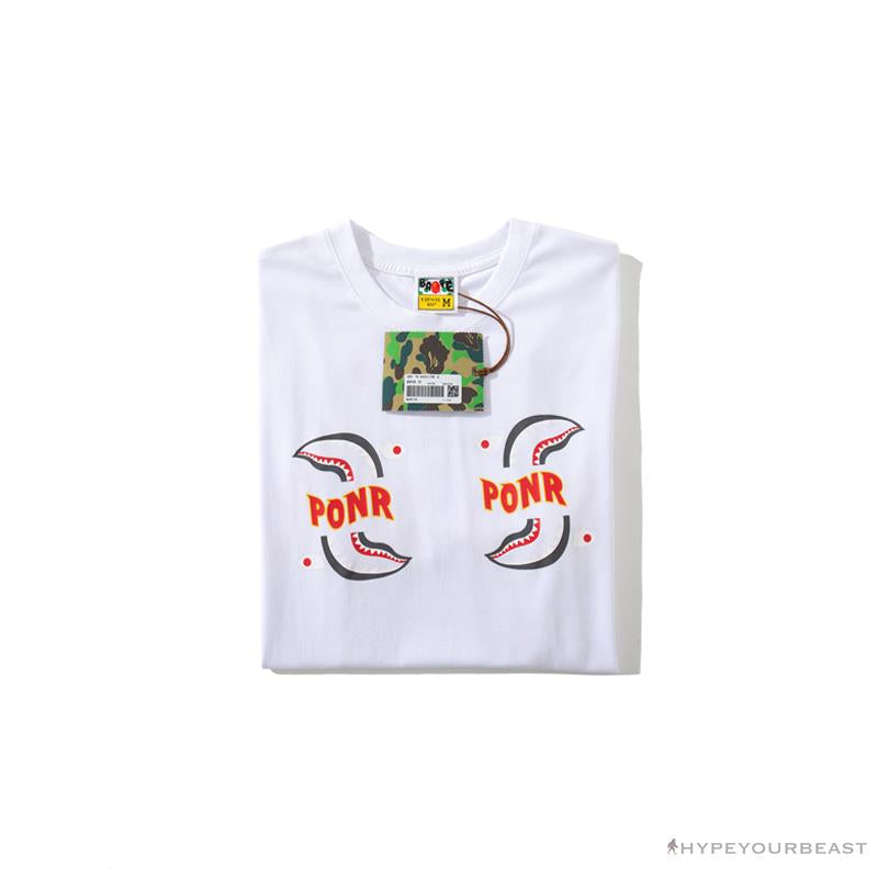 BAPE Shark Head PONR Tee Shirt 'WHITE'