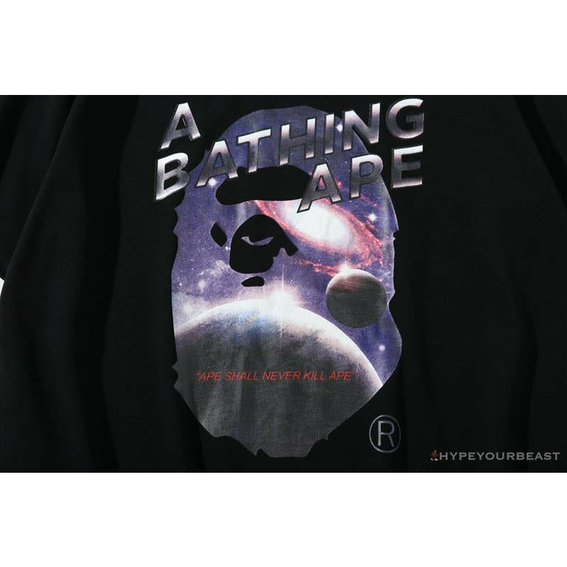 BAPE Universe Solar System Ape Man Head Tee Shirt 'BLACK'