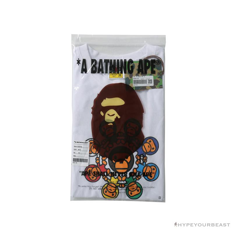 BAPE Baby Milo Ring Colorful Kaleidoscope Tee Shirt 'WHITE'