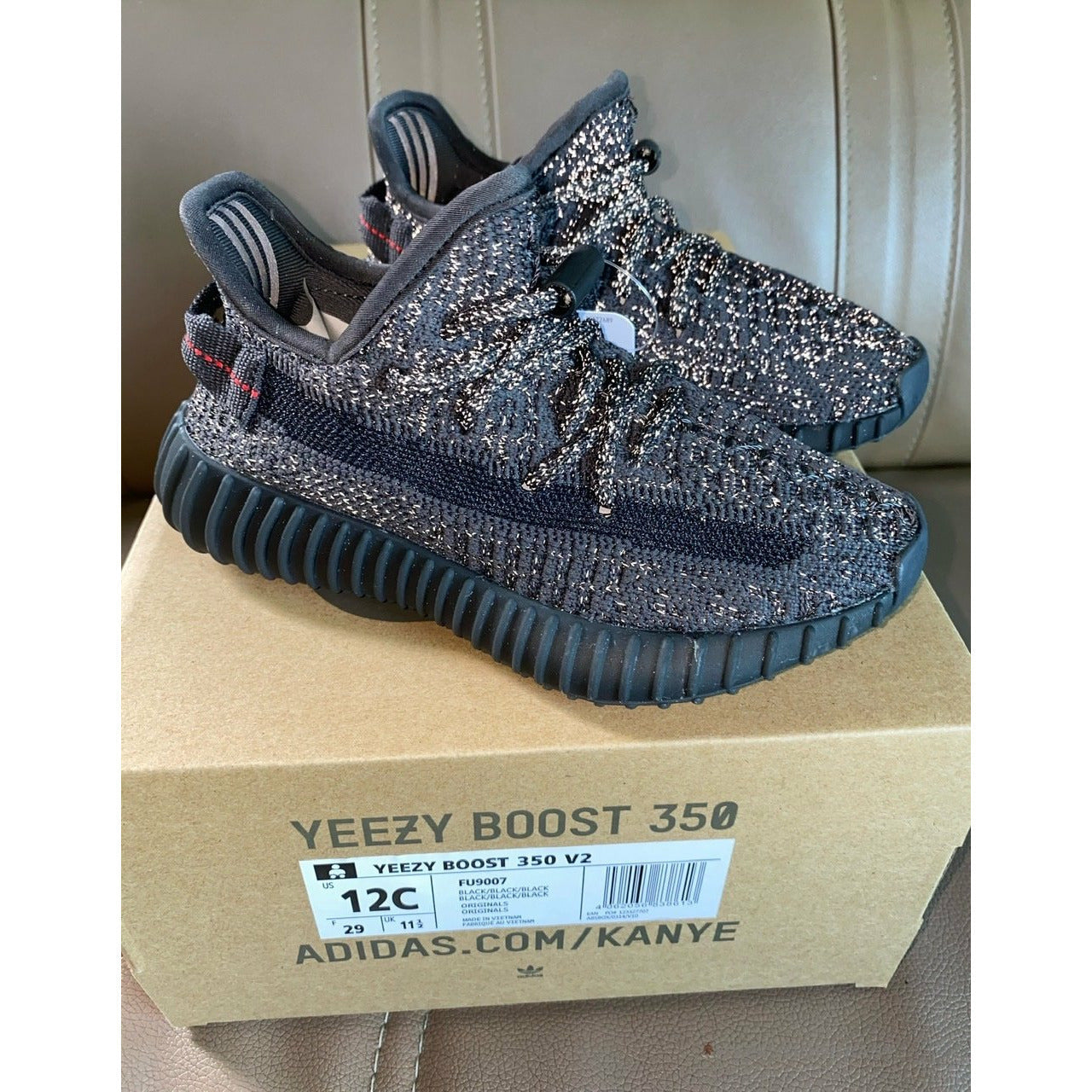 Adidas Yeezy Boost 350 V2 'Static Black Reflective' (Infant)