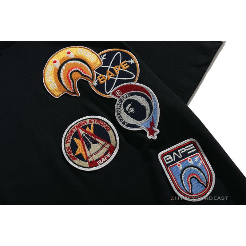 BAPE Shark Head Crazy Patch Tee Shirt