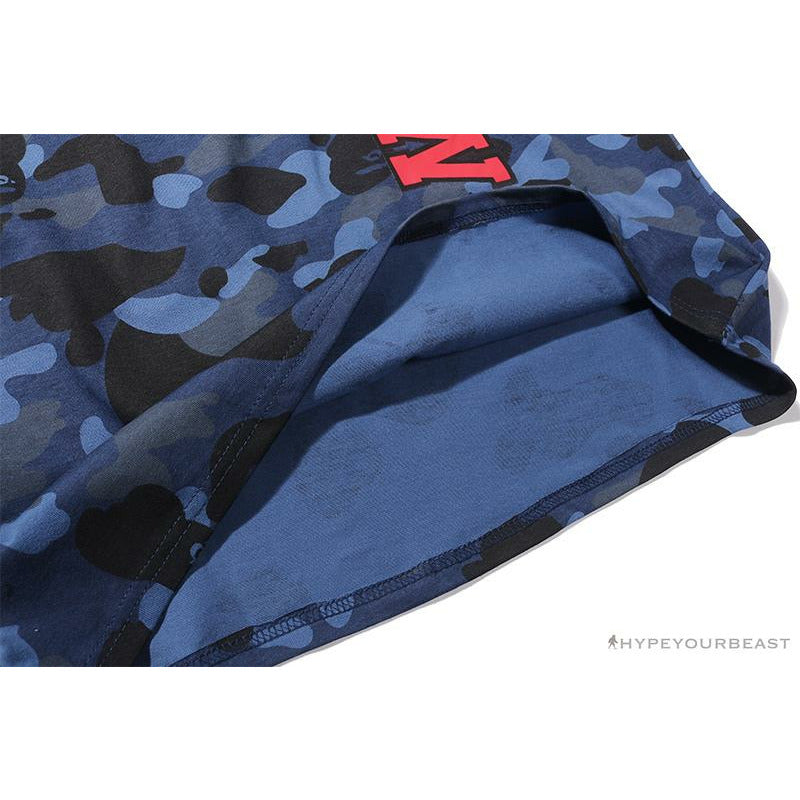 BAPE Camouflage Shark Head Classic Cotton Short Sleeve Tee Shirt 'BLUE'