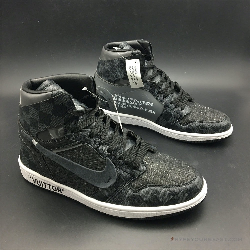 Off White X Jordan 1 X LV Black