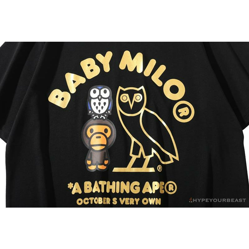 BAPE Baby Milo Owl Bronzing Tee Shirt 'BLACK'
