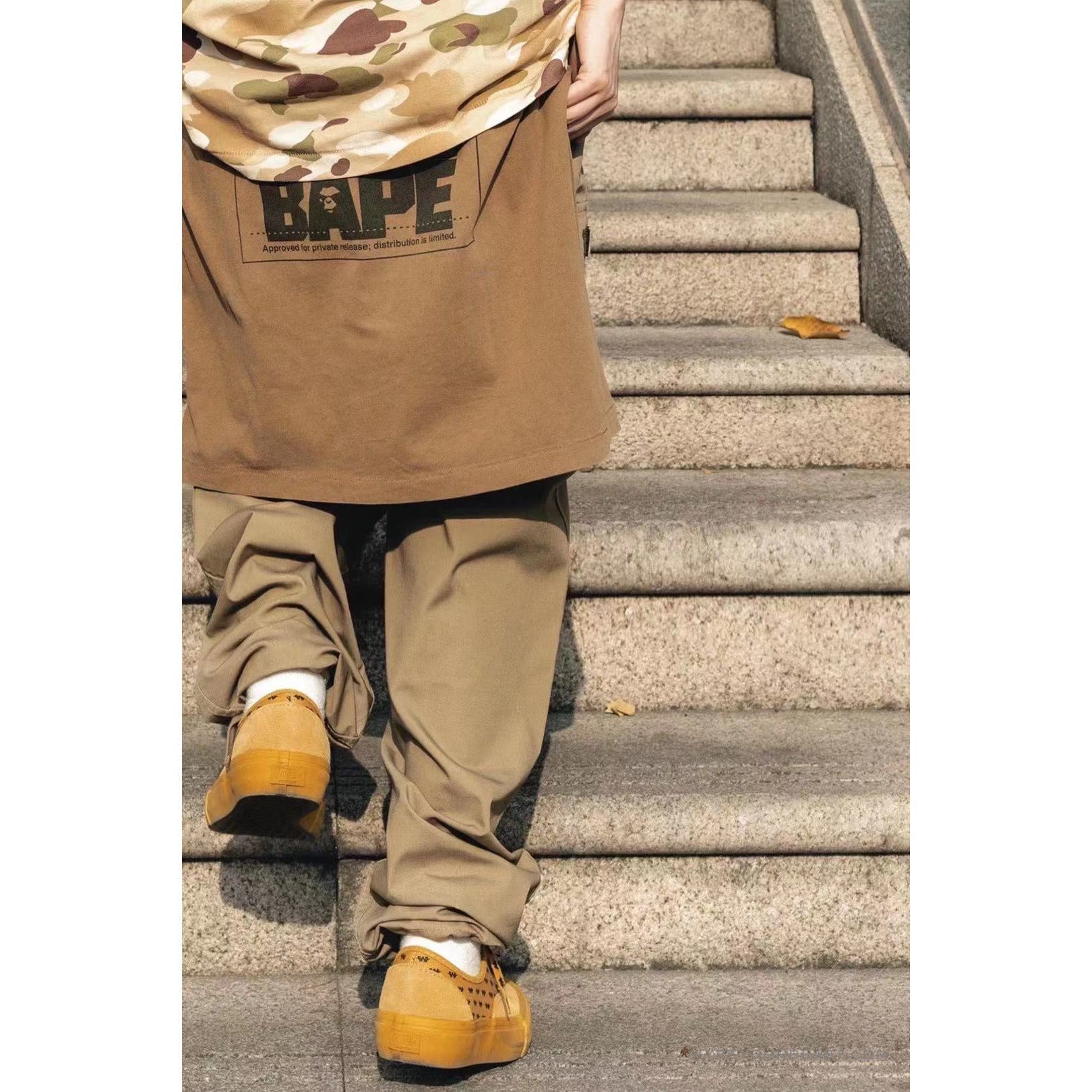 Bape Long Sleeve Tee Shirt Brown