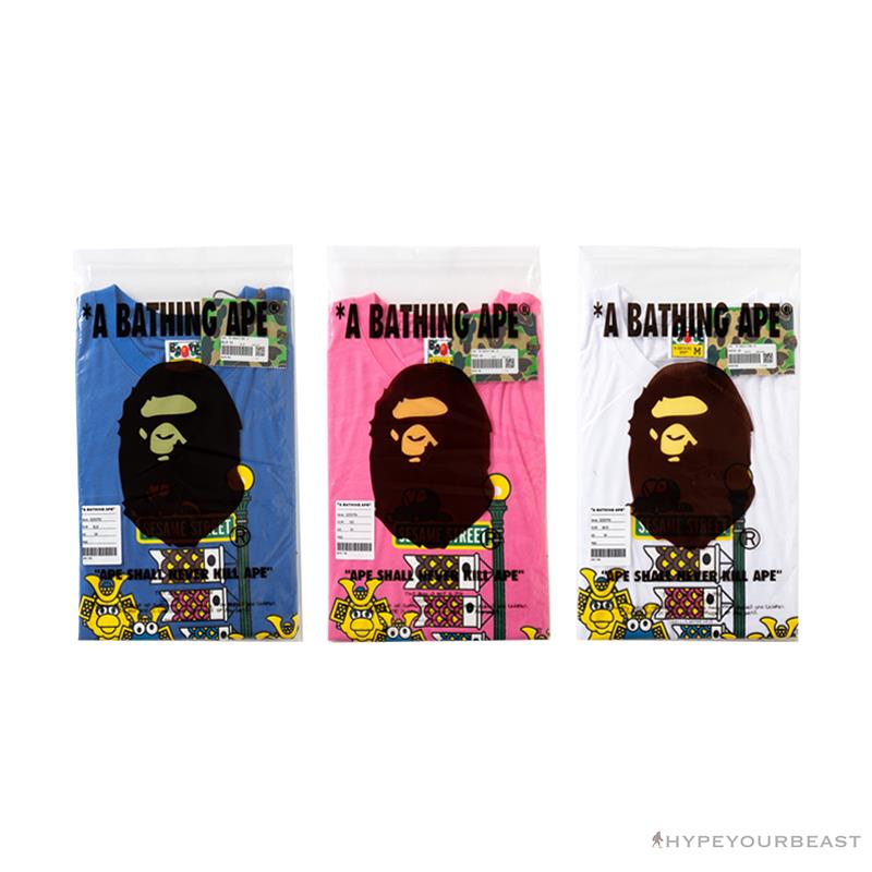 BAPE Baby Milo Sesame Street Carp Streamer Tee Shirt 'PINK'