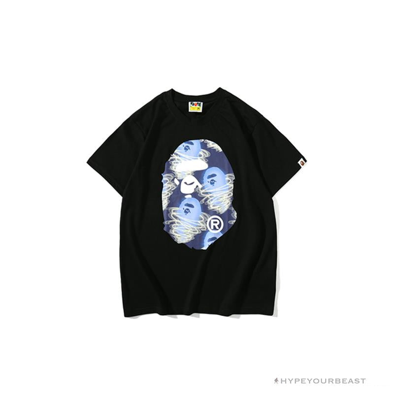 BAPE Blue Ape Head Green Storm Tee Shirt 'BLACK'