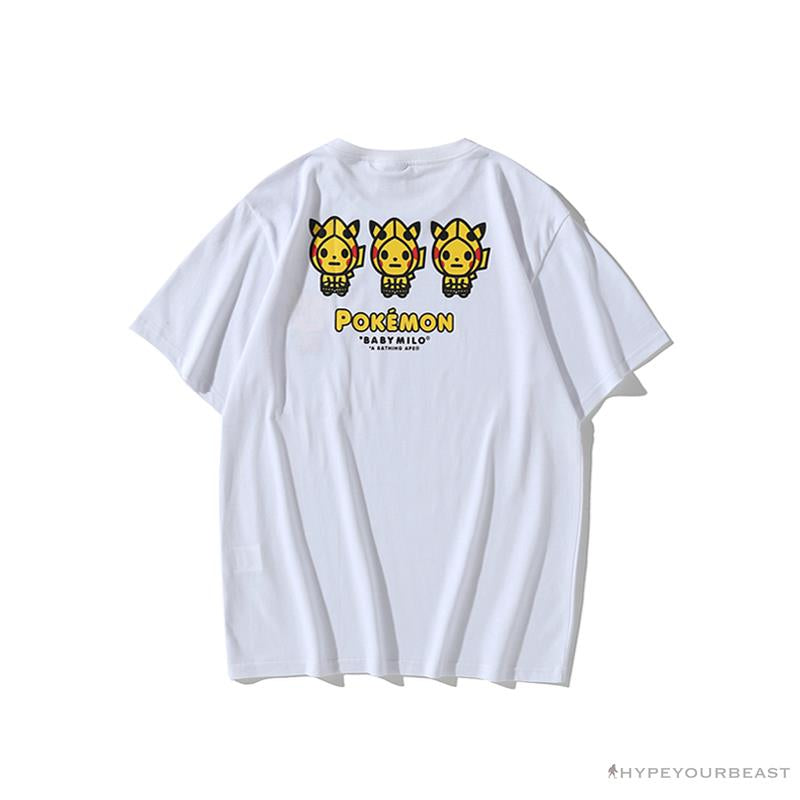BAPE Baby Milo Pocket Pikachu Tee Shirt 'WHITE'