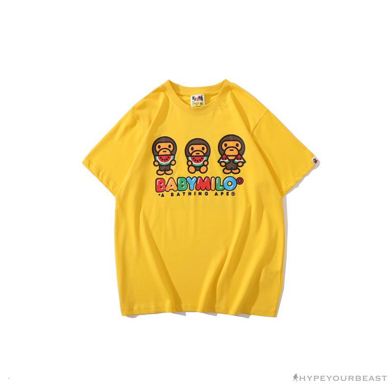 BAPE Baby Milo Watermelon Little Monkey Tee Shirt 'YELLOW'