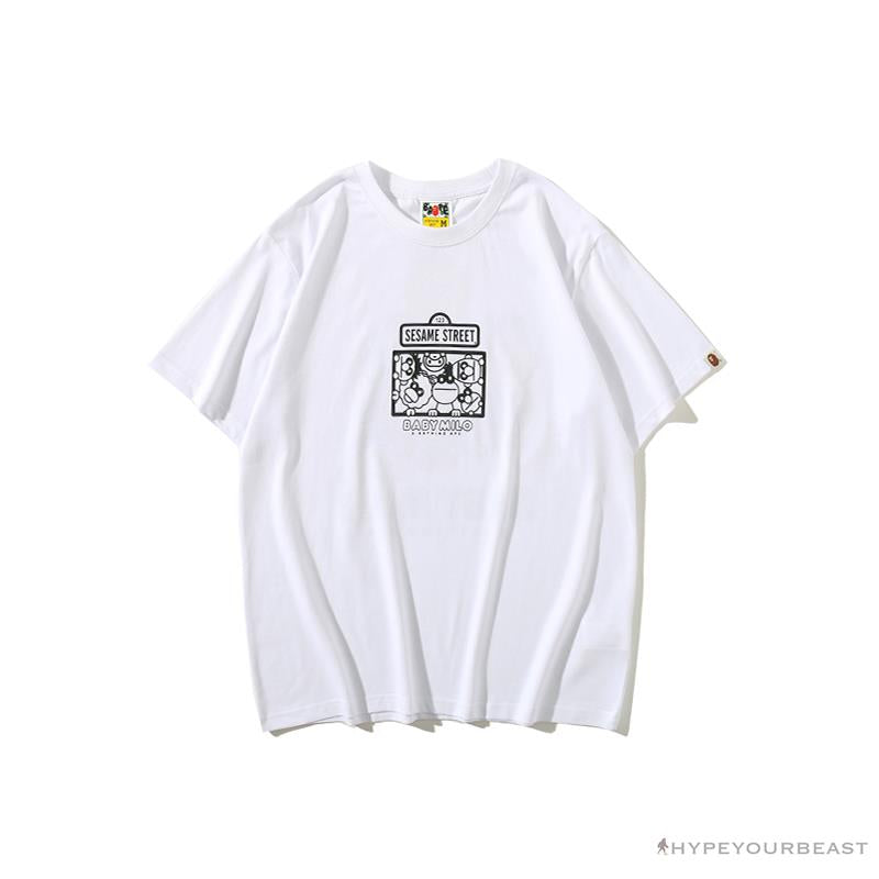 BAPE Baby Milo Sesame Street Plain Tee Shirt 'WHITE'