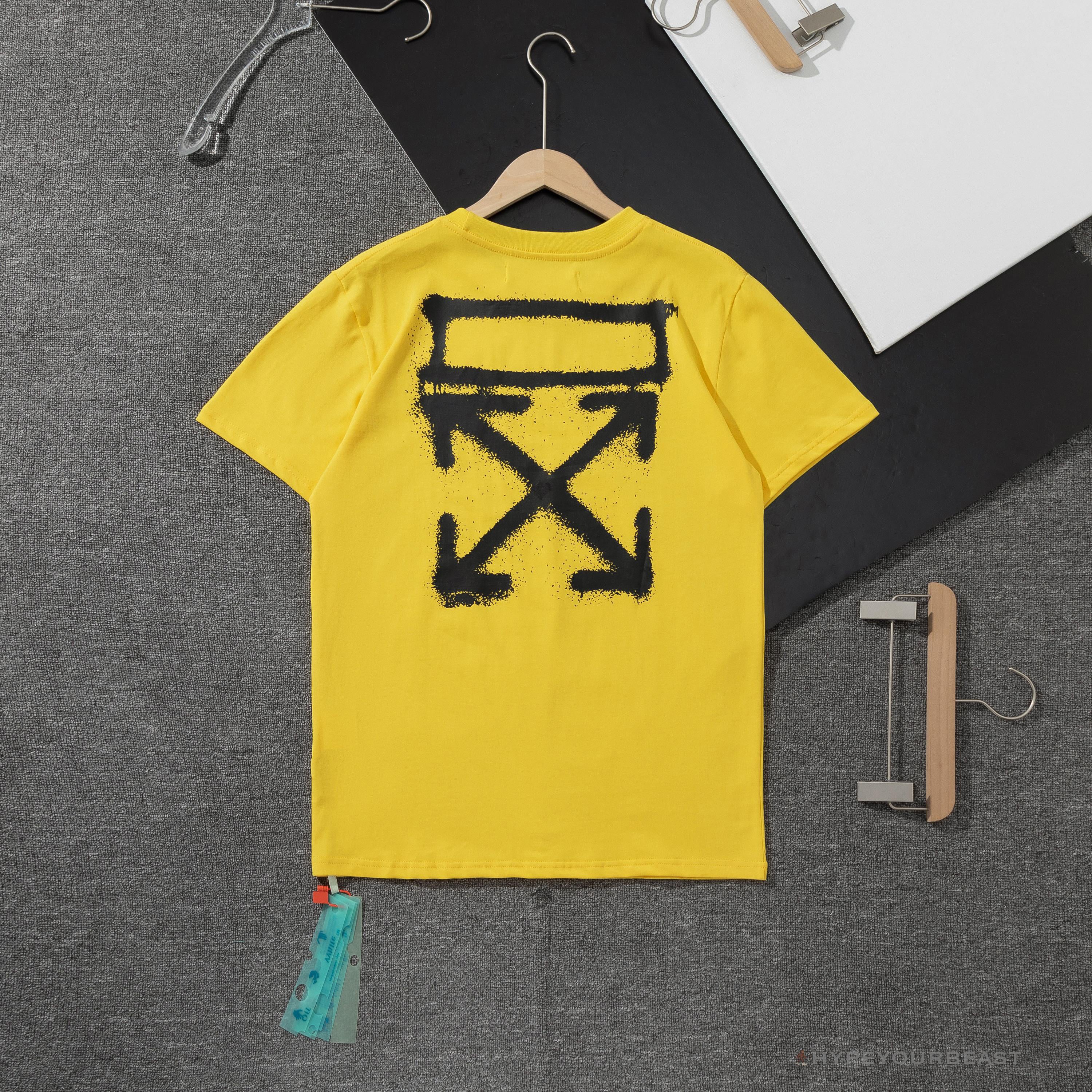 OFF-WHITE Spray Paint Arrow Tee Shirt 'YELLOW'