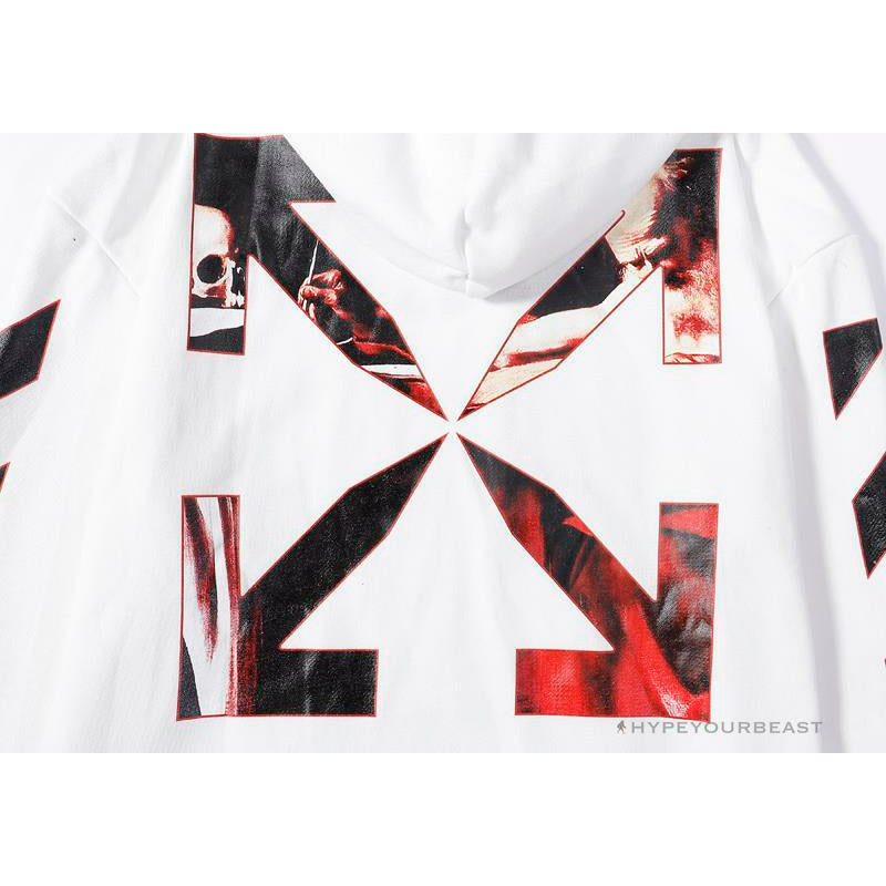 OFF-WHITE Skull and Writing Hoodie 'WHITE'